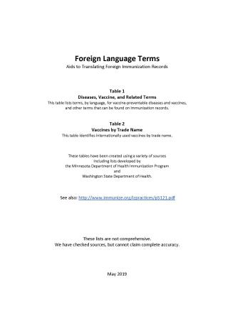 CDC Foreign language terms cover page