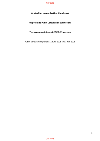 Summary of public consultation comments and responses on COVID-19 vaccination recommendations – 2025